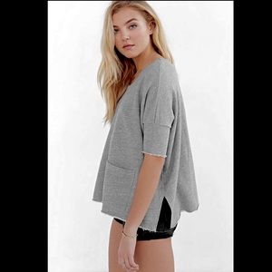 Urban Outfitters Truly Madly Deeply Gray Pocket Sweatshirt Top